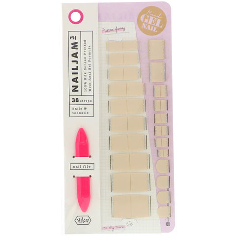 Vika Nailjam, Gel Nail Strips For Nails & Toenails, First Date, 38 Strips