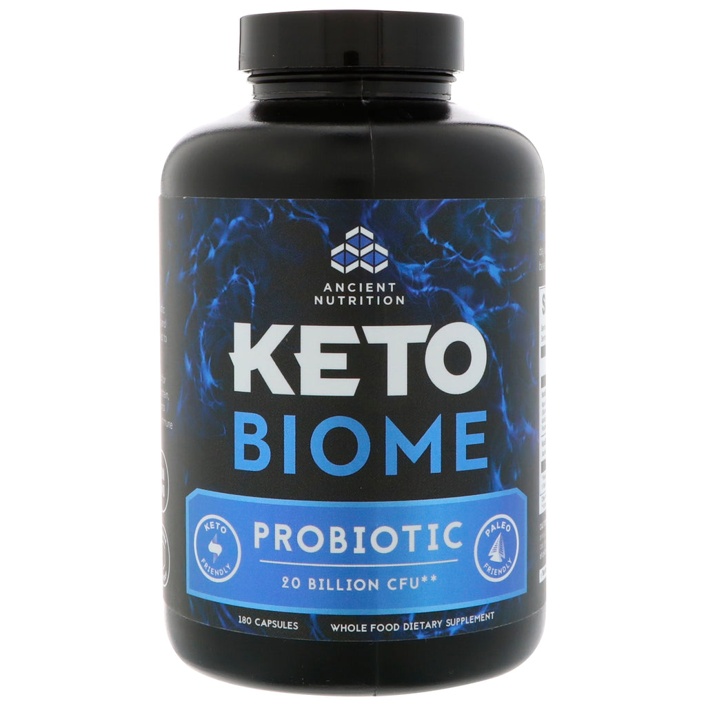Dr. Axe / Ancient Nutrition, Keto Biome, Probiotic, 20 Billion CFU, 180 Capsules