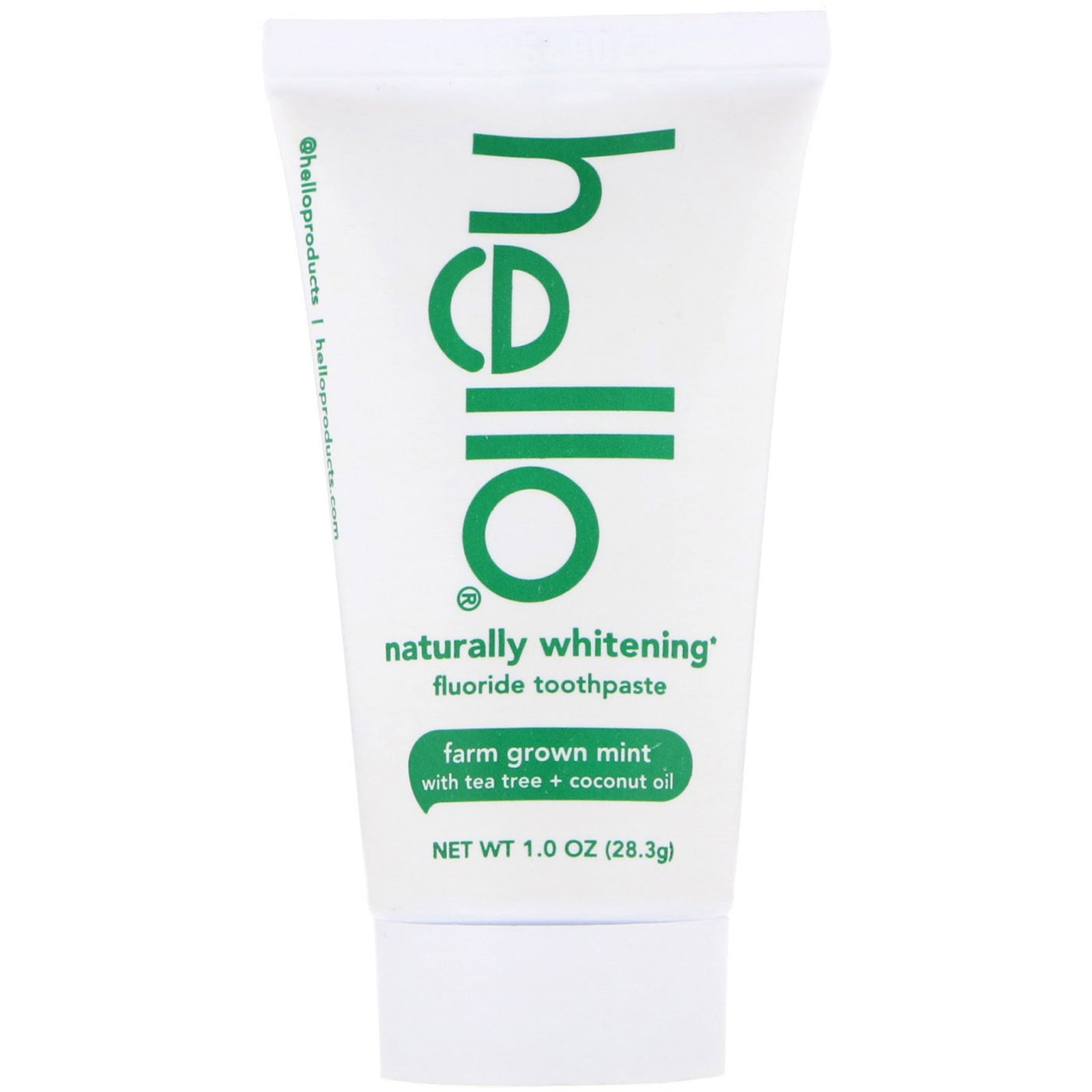 Hello, Naturally Whitening Fluoride Toothpaste, Farm Grown Mint, 1 oz (28.3 g)