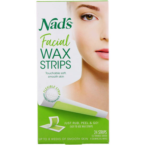 Nad's, Facial Wax Strips, 24 Strips