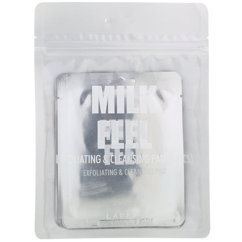 Lapcos, Milk Feel, Exfoliating & Cleansing Pad, 5 Pads, 0.24 oz (7 g) Each