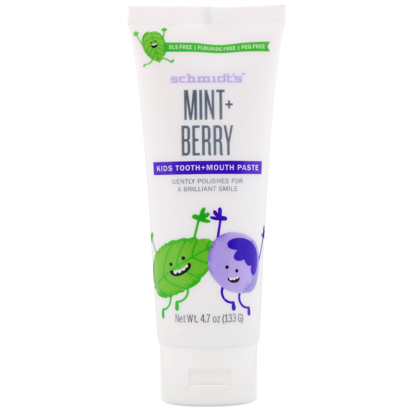 Schmidt's, Kids Tooth + Mouth Paste, Mint + Berry, 4.7 oz (133 g)