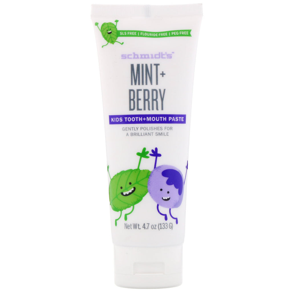 Schmidt's, Kids Tooth + Mouth Paste, Mint + Berry, 4.7 oz (133 g)
