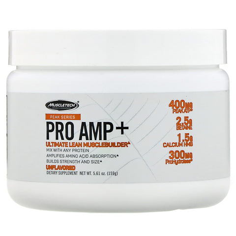 Muscletech, Peak Series, Pro Amp+, Unflavored, 5.61 oz (159 g)