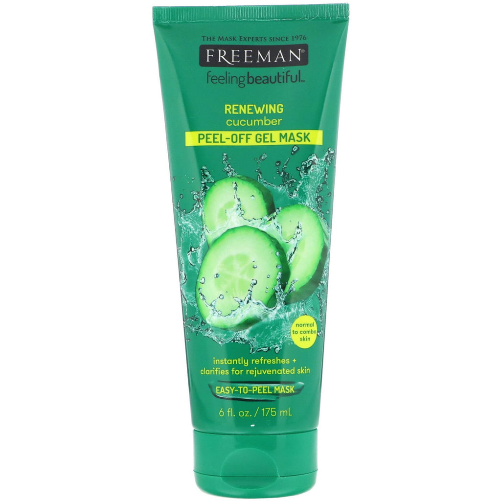 Freeman Beauty, Feeling Beautiful, Renewing Peel-Off Gel Mask, Cucumber, 6 fl oz (175 ml)