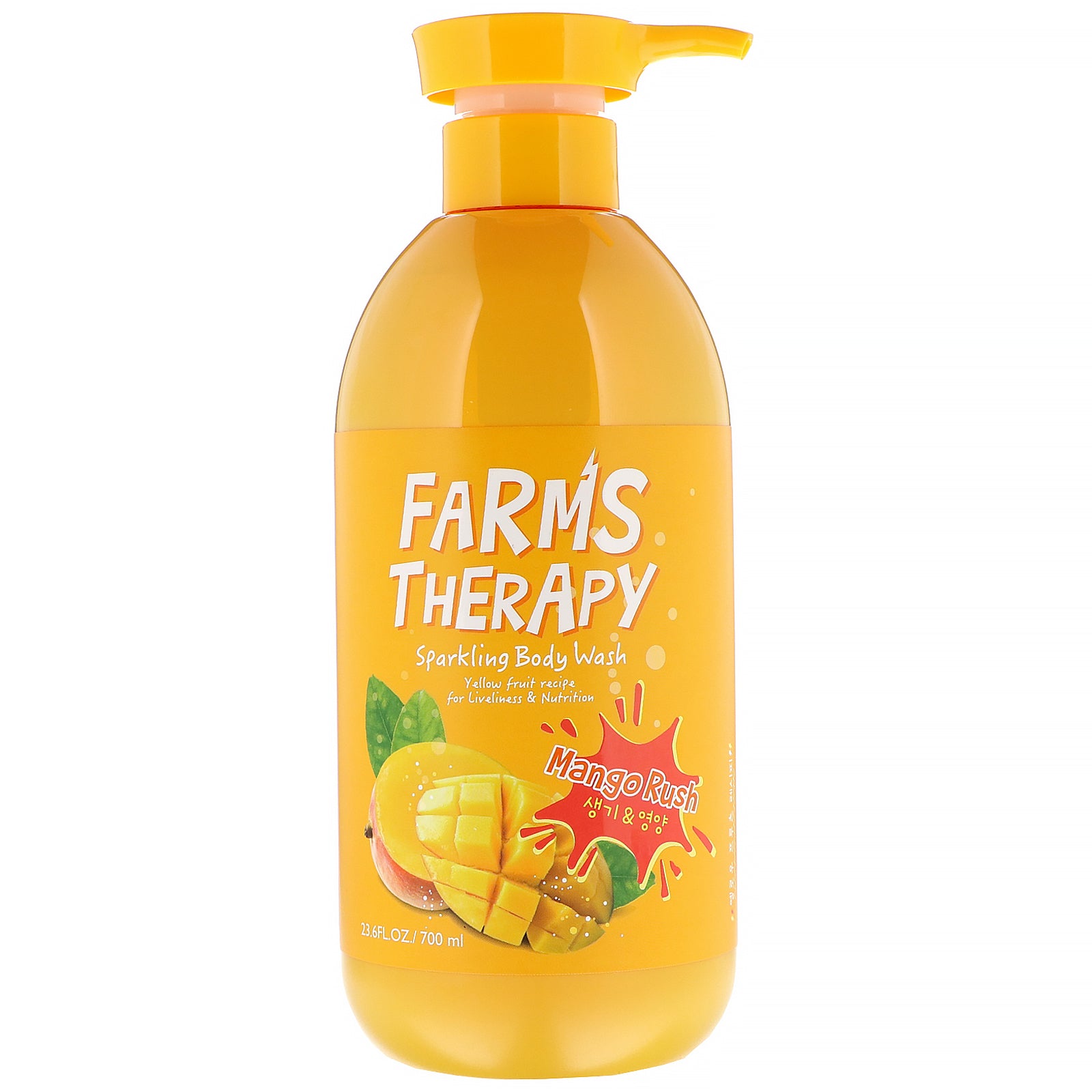 Doori Cosmetics, Farms Therapy, Sparkling Body Wash, Mango Rush, 23.6 fl oz (700 ml)