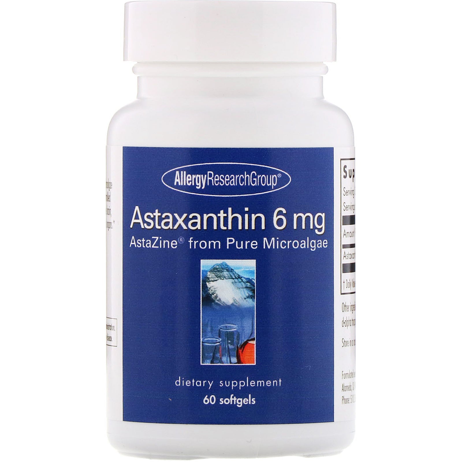 Allergy Research Group, Astaxanthin, 6 mg , 60 Softgels