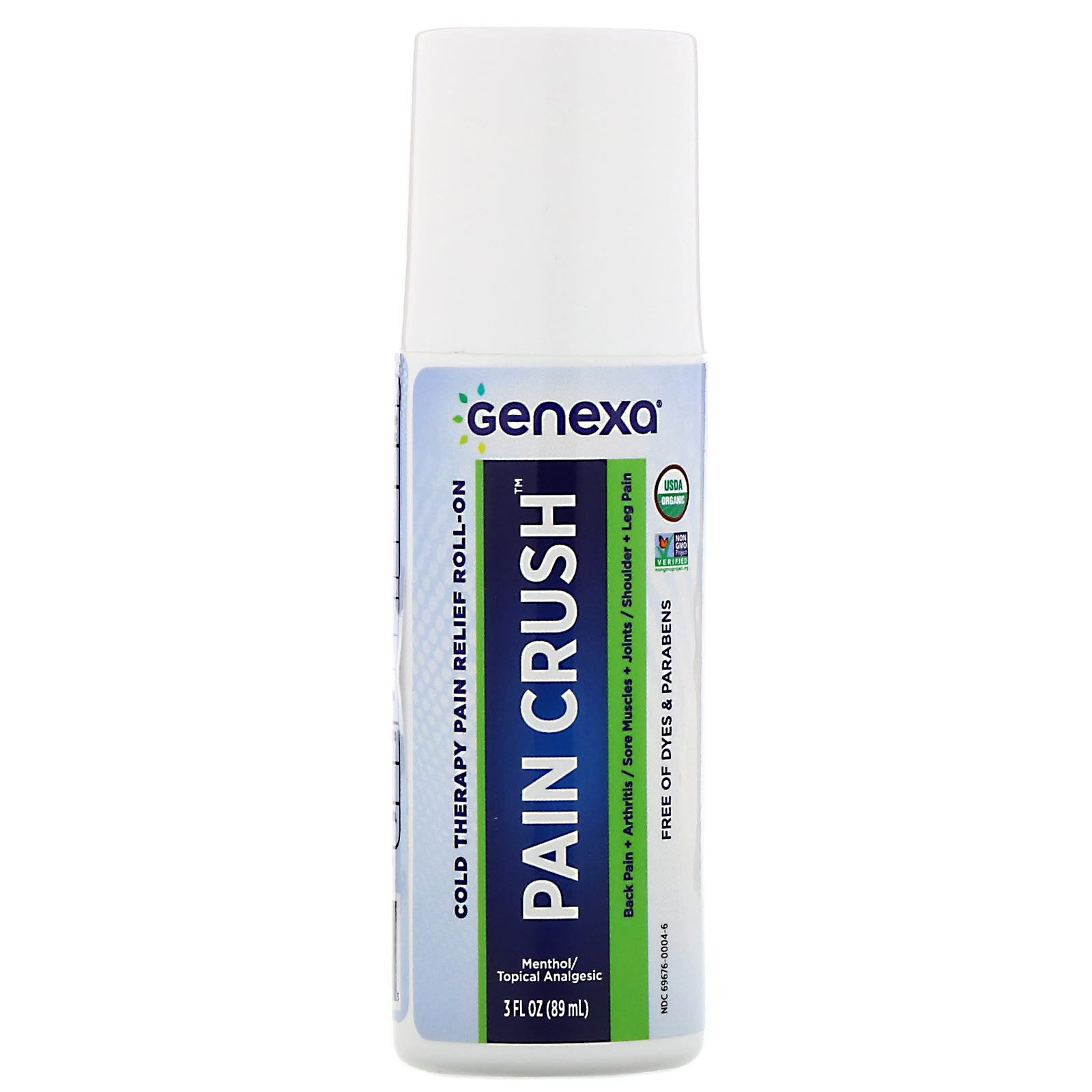 Genexa, Pain Crush, Cold Therapy Pain Relief Roll-On, 3 fl oz (89 ml)