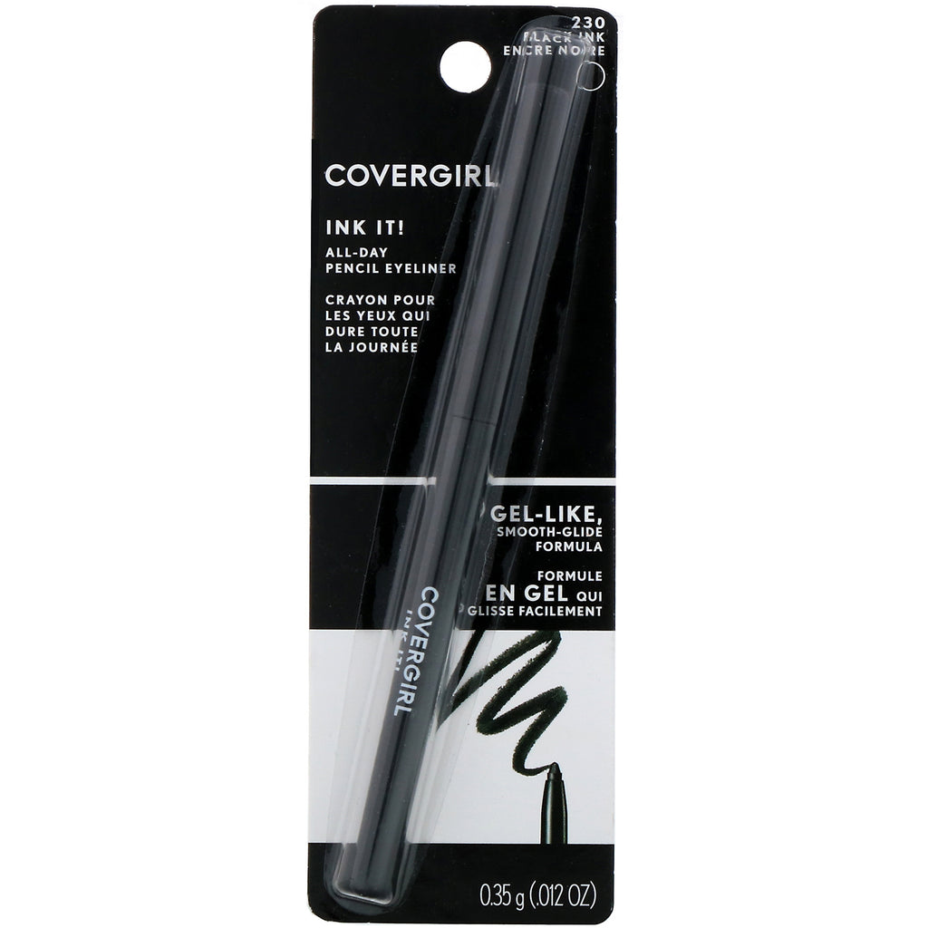 Covergirl, Ink it! All-Day Pencil Eyeliner, 230 Black Ink, .012 oz (0.35 g)