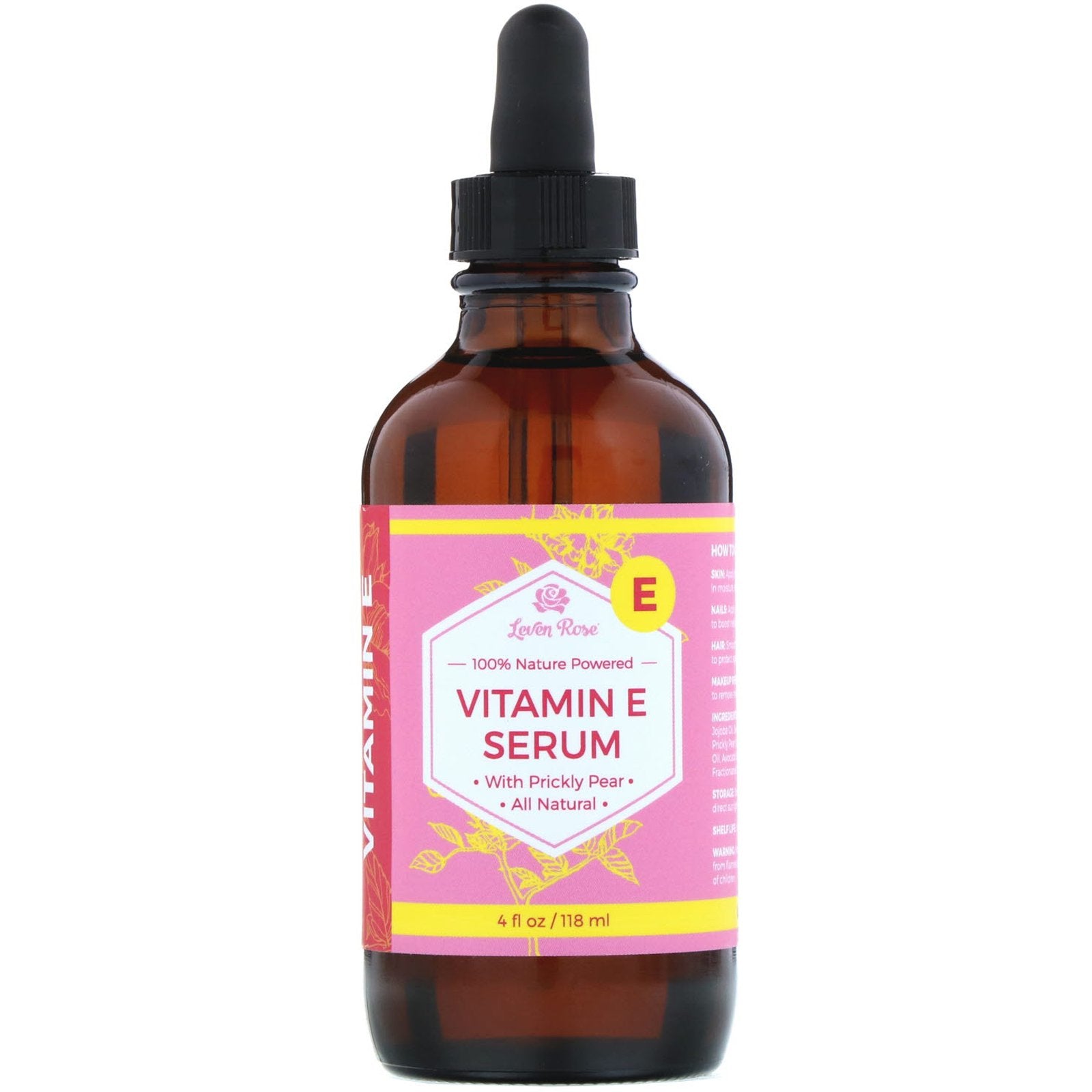 Leven Rose, 100% Nature Powered, Vitamin E Serum, 4 fl oz (118 ml)