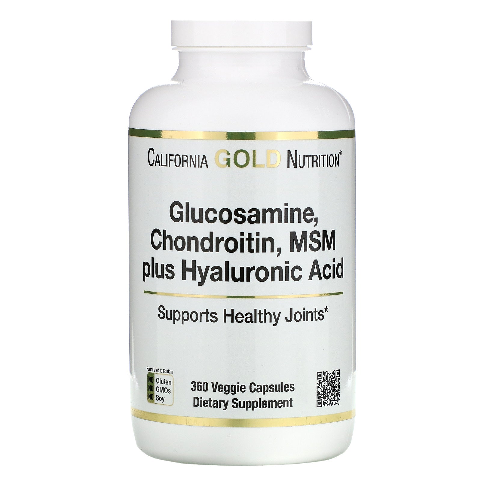 California Gold Nutrition, Glucosamine Chondroitin, MSM plus Hyaluronic Acid, 360 Veggie Capsules