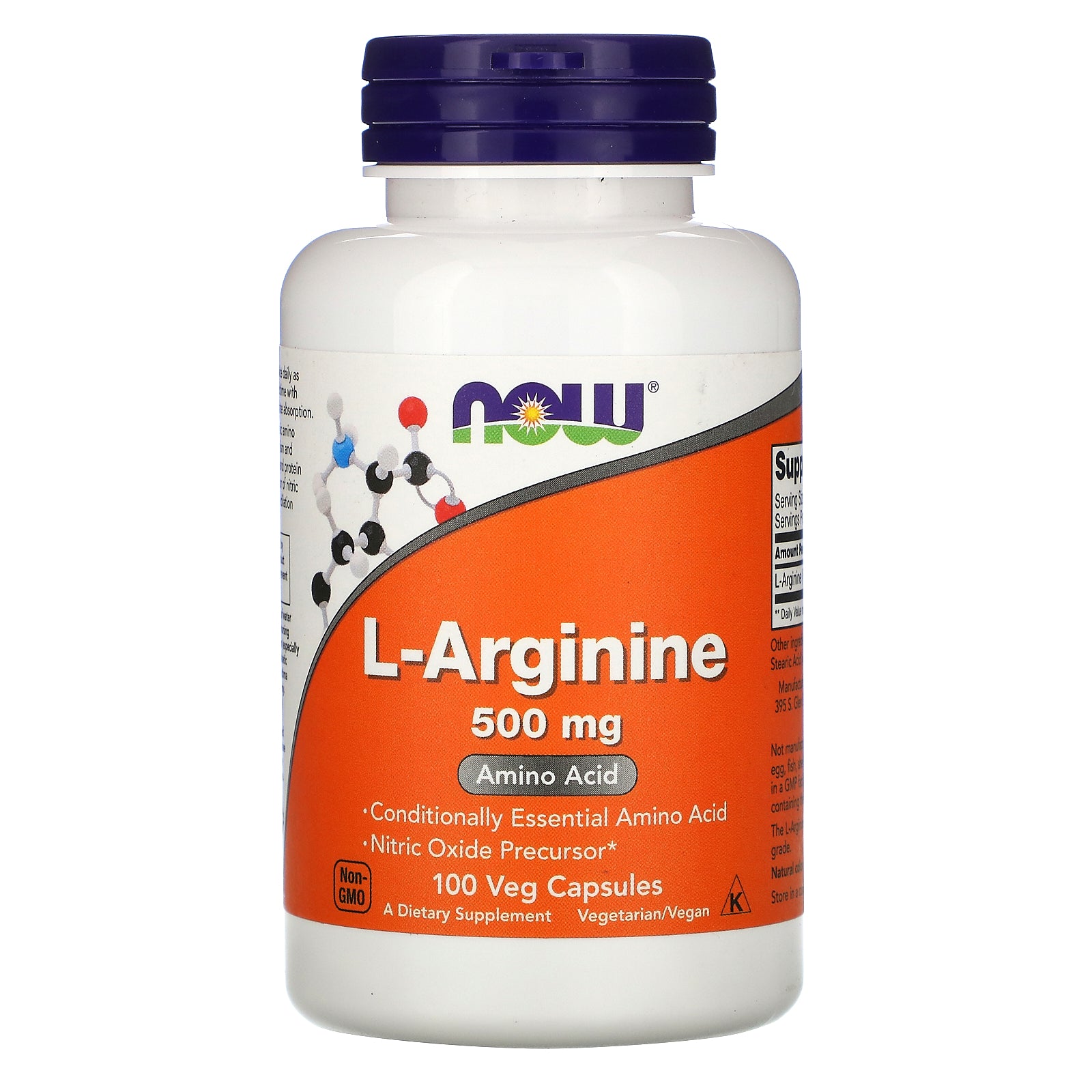 Now Foods, L-Arginine, 500 mg, 100 Veg Capsules