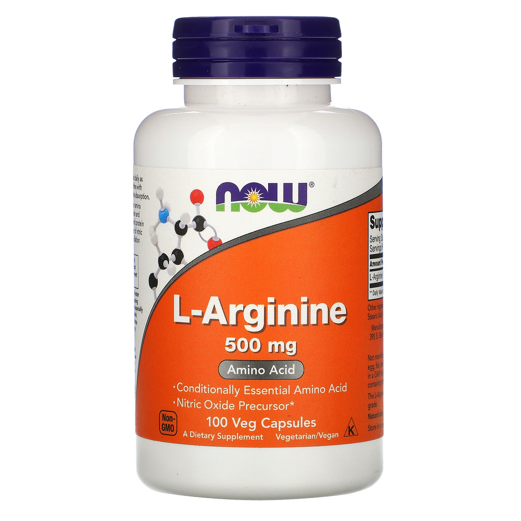 Now Foods, L-Arginine, 500 mg, 100 Veg Capsules