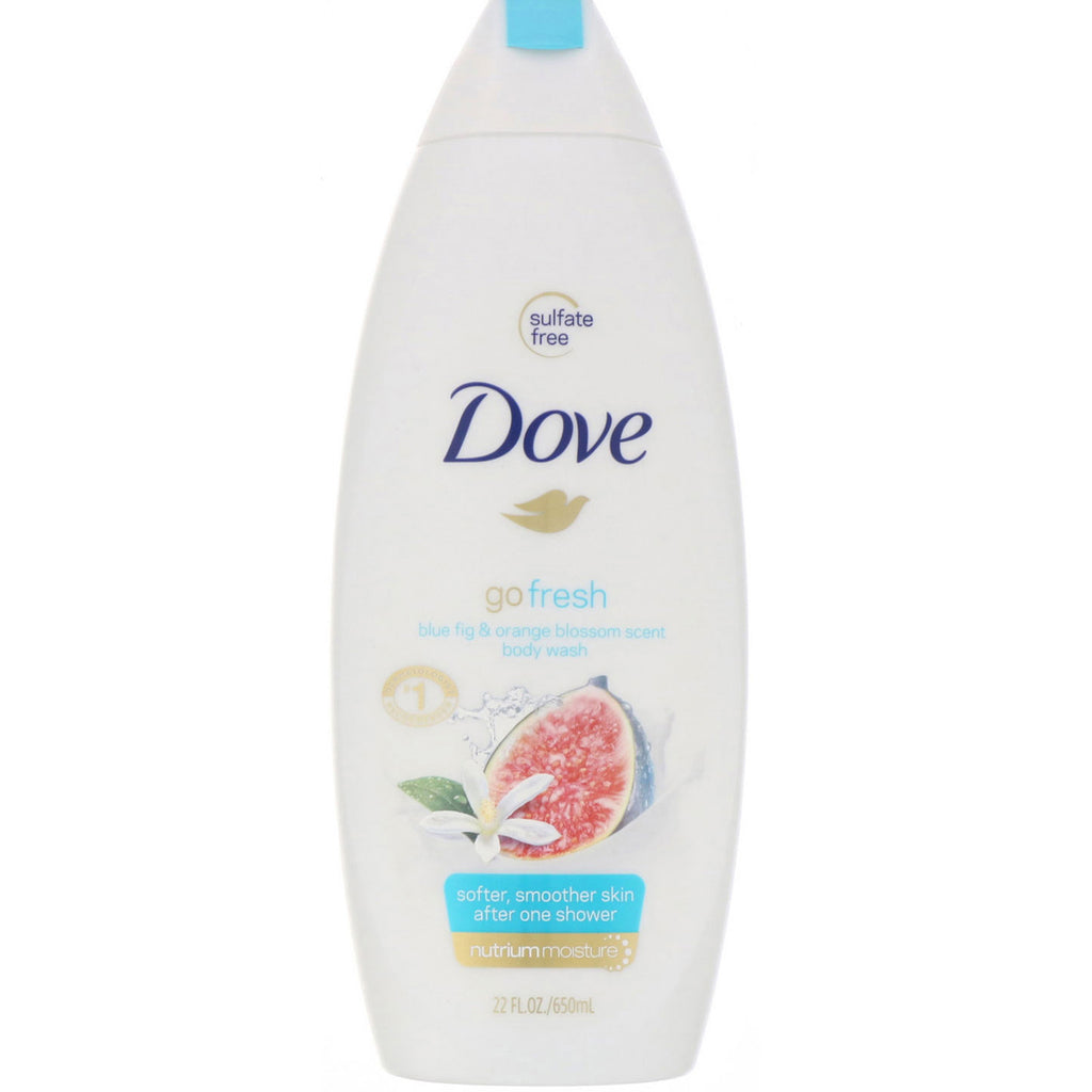 Dove, Go Fresh, Body Wash, Blue Fig & Orange Blossom, 22 fl oz (650 ml)