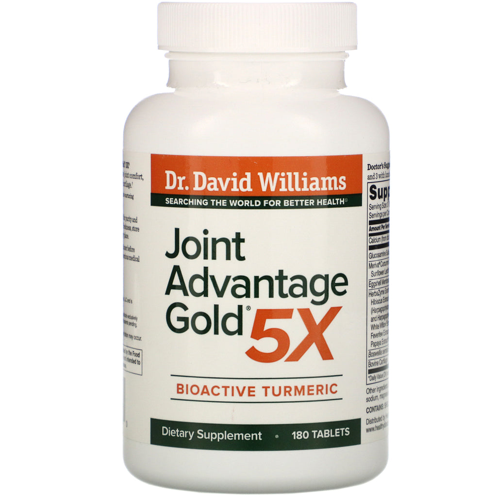 Dr. Williams, Joint Advantage Gold 5X, Bioactive Turmeric, 180 Tablets