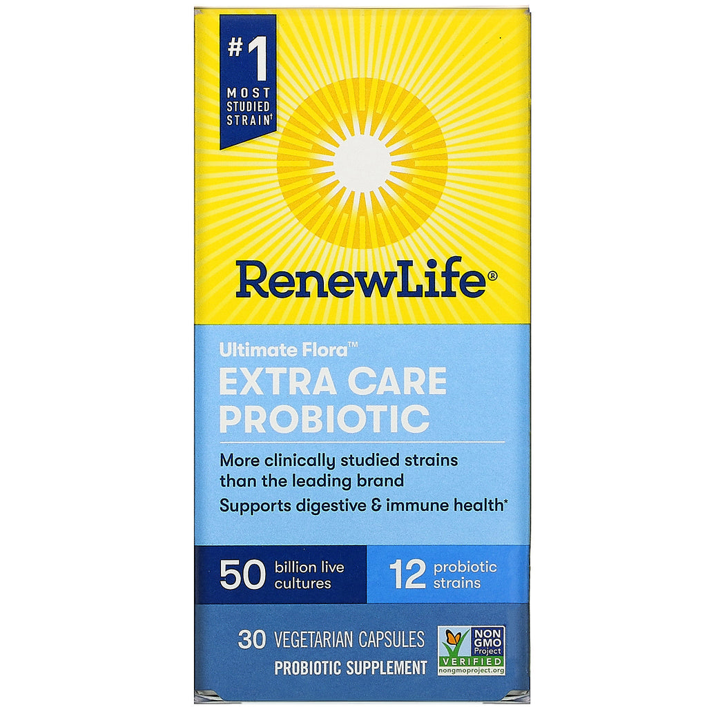 Renew Life, Extra Care, Ultimate Flora Probiotic, 50 Billion Live Cultures, 30 Vegetarian Capsules