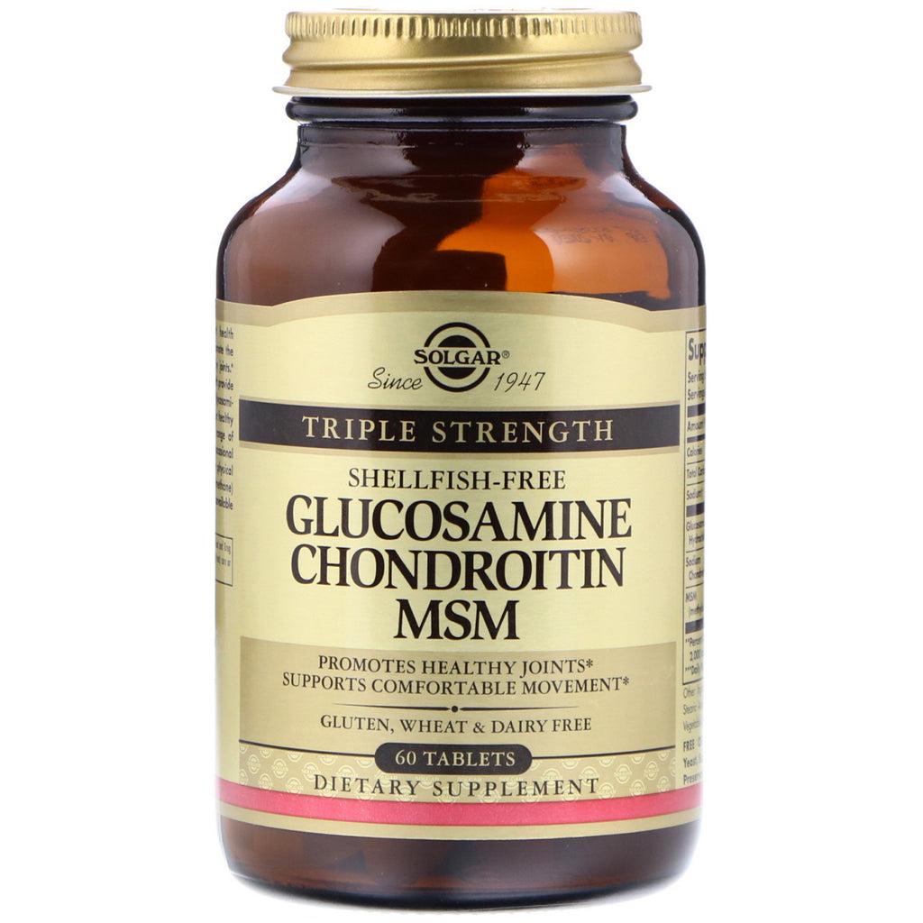 Solgar, Glucosamine Chondroitin MSM, Triple Strength, 60 Tablets