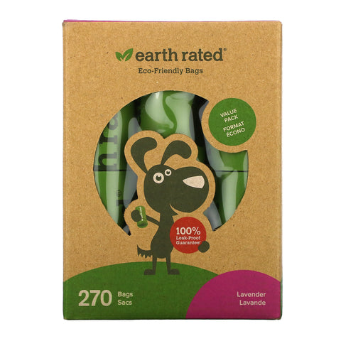 Earth Rated, Dog Waste Bags, Lavender, 270 Bags