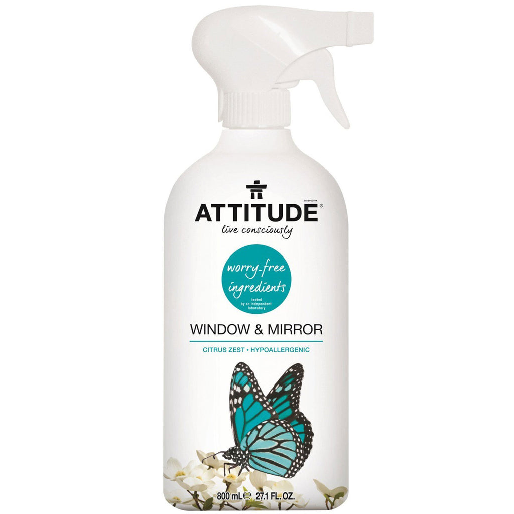 ATTITUDE, Window & Mirror, Citrus Zest, 27.1 fl oz (800 ml)