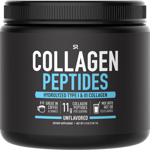 Sports Research, Collagen Peptides, Hydrolyzed Type I & III Collagen, Unflavored, 3.9 oz (110.7 g)