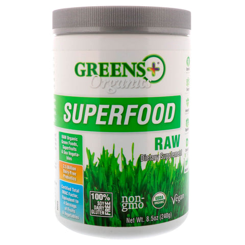 Greens Plus, Organics Superfood, Raw, 8.5 oz (240 g)