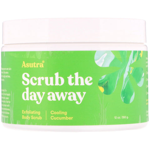 Asutra, Scrub The Day Away, Exfoliating Body Scrub, Cooling Cucumber, 12 oz (350 g)