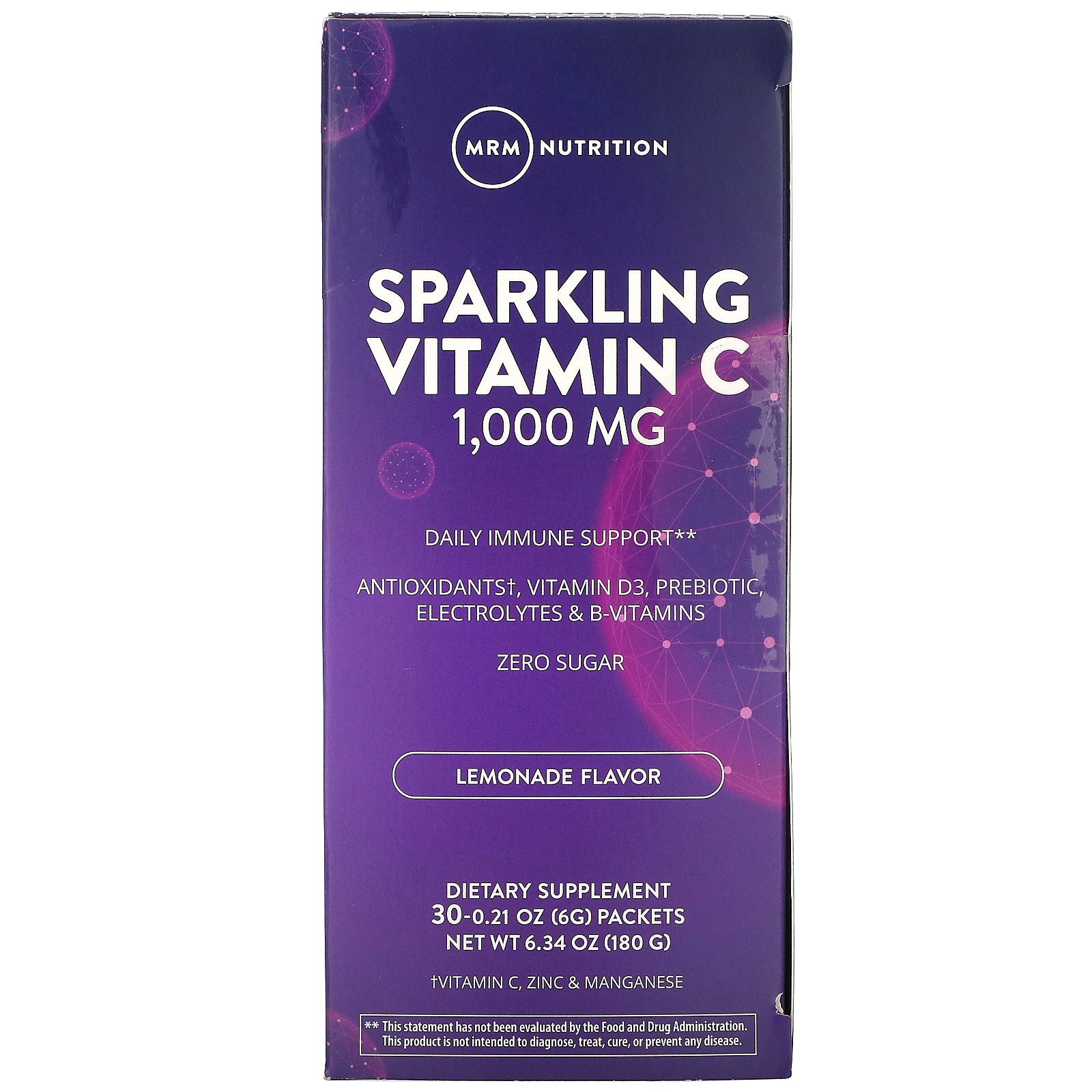 MRM, Sparkling Vitamin C, Lemonade, 1000 mg, 30 Packets, 0.21 oz (6 g)