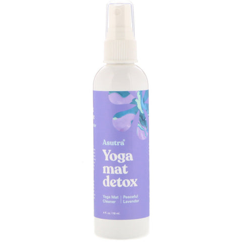 Asutra, Yoga Mat Detox, Yoga Mat Cleaner, Peaceful Lavender, 4 fl oz (118 ml)