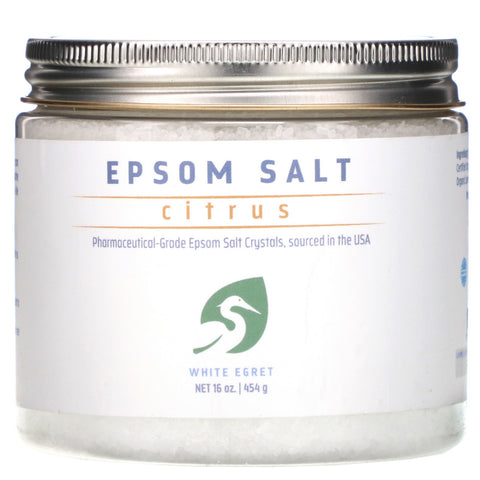 White Egret Personal Care, Epsom Salt, Citrus, 16 oz (454 g)