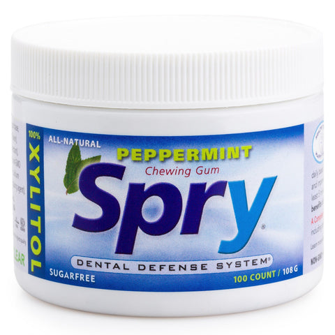 Xlear, Spry, Chewing Gum, Peppermint, Sugar Free, 100 Count, (108 g)