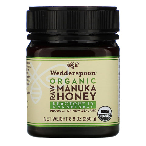 Wedderspoon, Organic Raw Manuka Honey, KFactor 16, 8.8 oz (250 g)