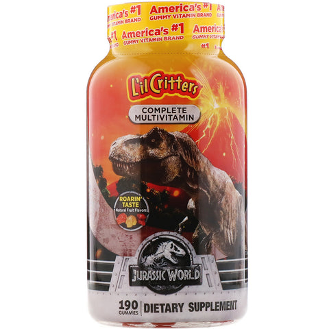 L'il Critters, Complete Multivitamin Gummies, Jurassic World, Natural Fruit Flavors, 190 Gummies