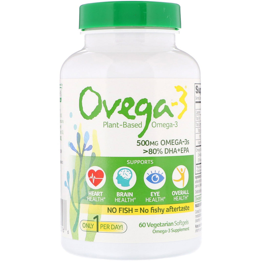 Ovega-3, Vegan Omega-3, DHA + EPA, 500 mg, 60 Vegetarian Capsules