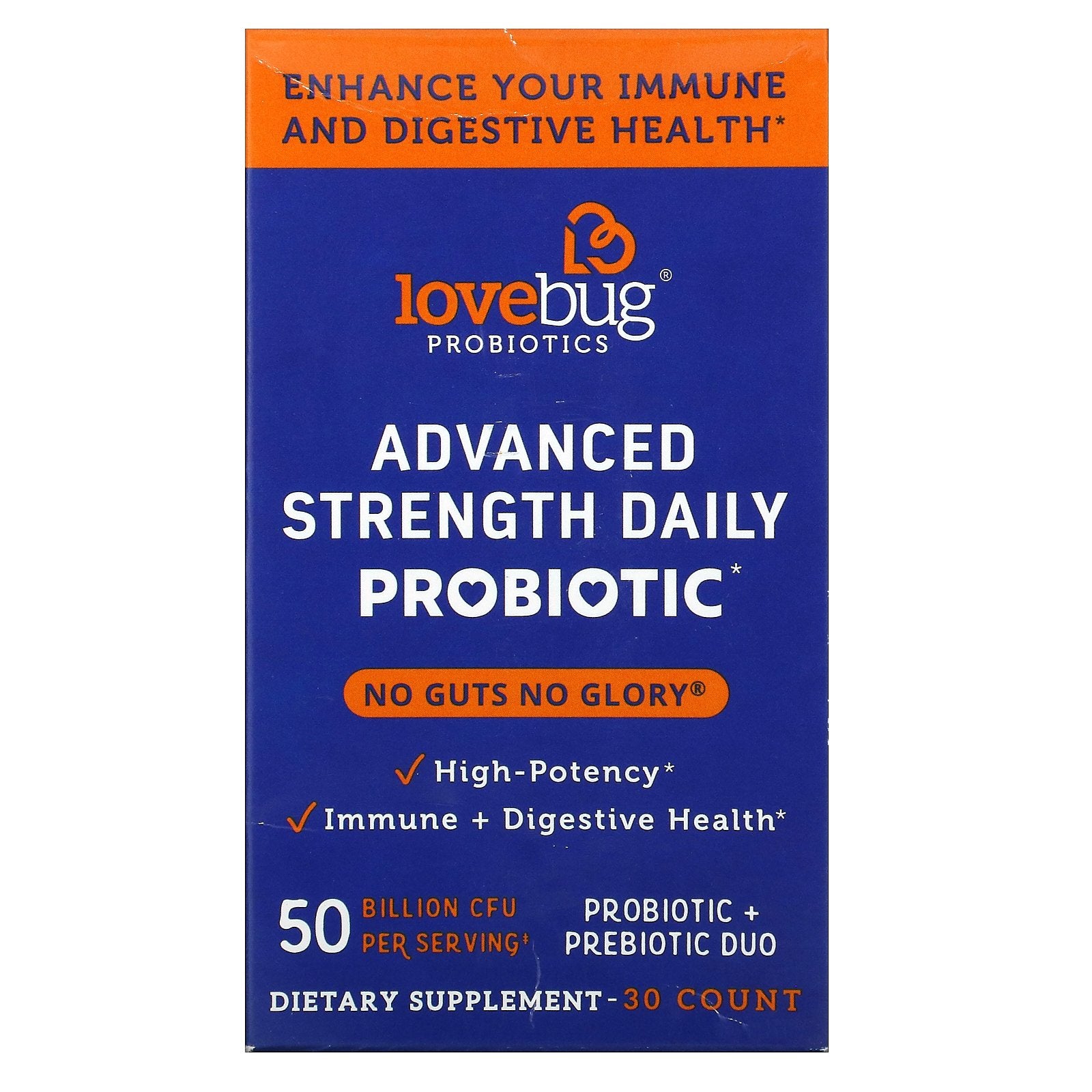 LoveBug, Advanced Strength Daily Probiotic, 50 Billion CFU, 30 Count