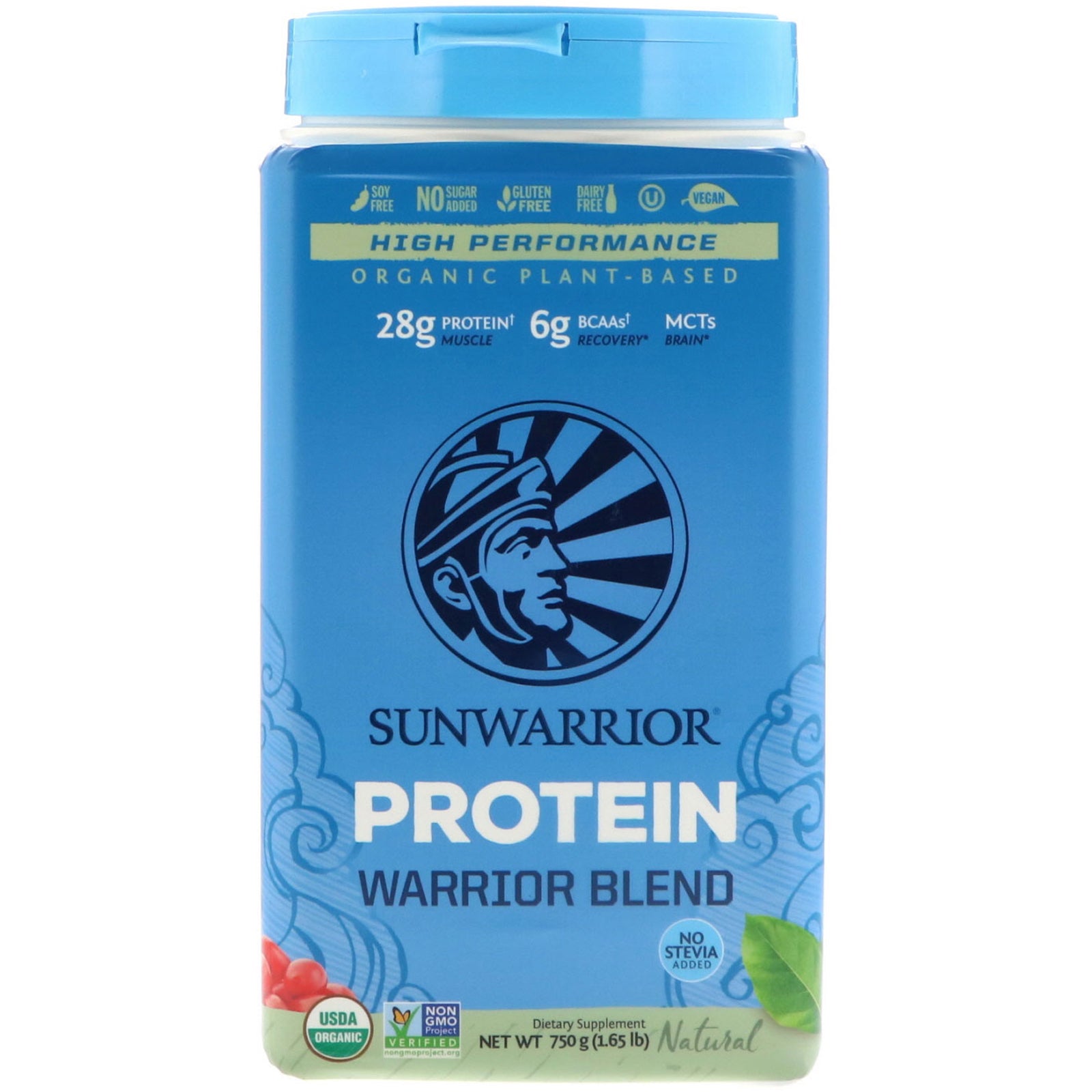 Sunwarrior, Warrior Blend Protein, Organic Plant-Based, Natural, 1.65 lb (750 g)