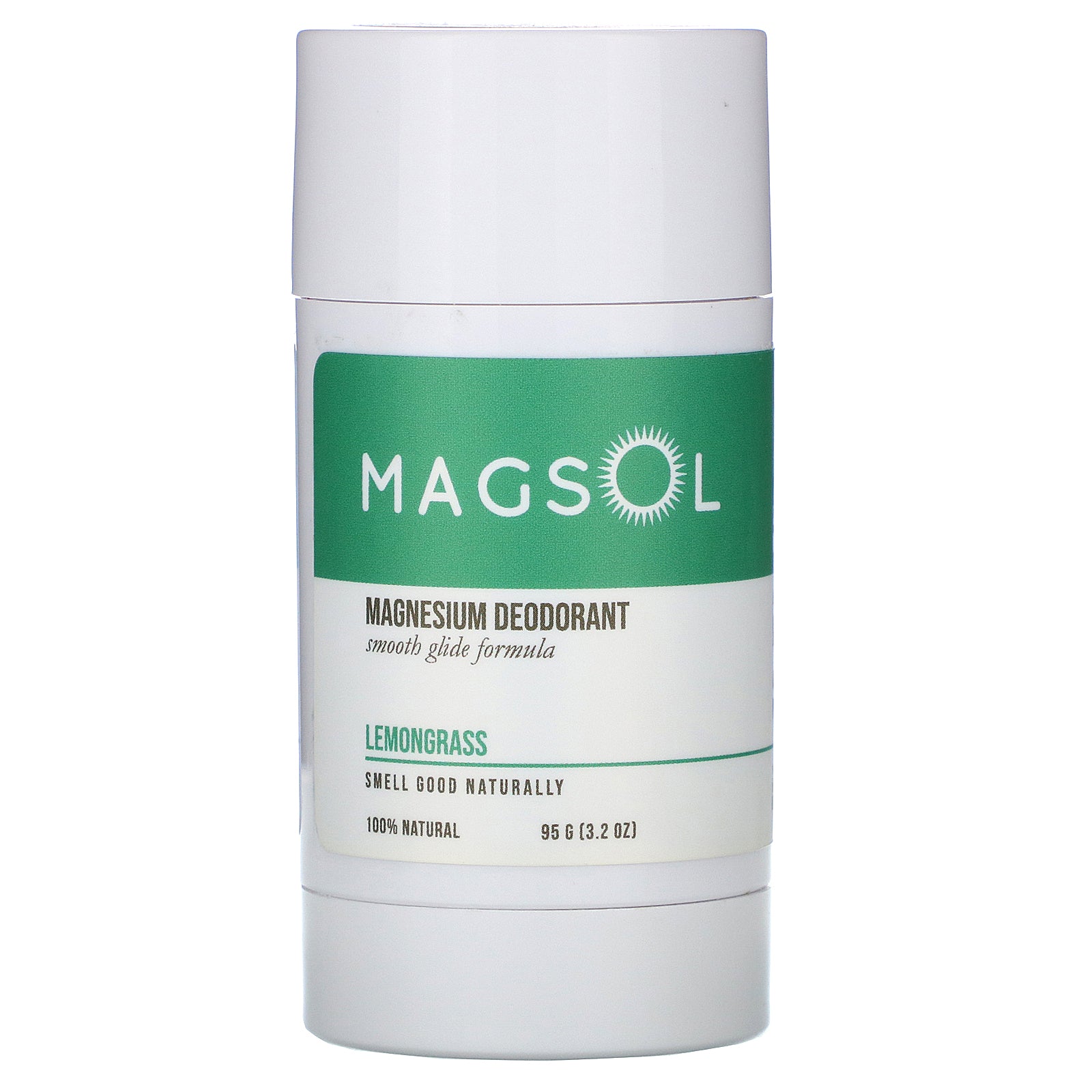 Magsol, Magnesium Deodorant, Lemongrass, 3.2 oz (95 g)