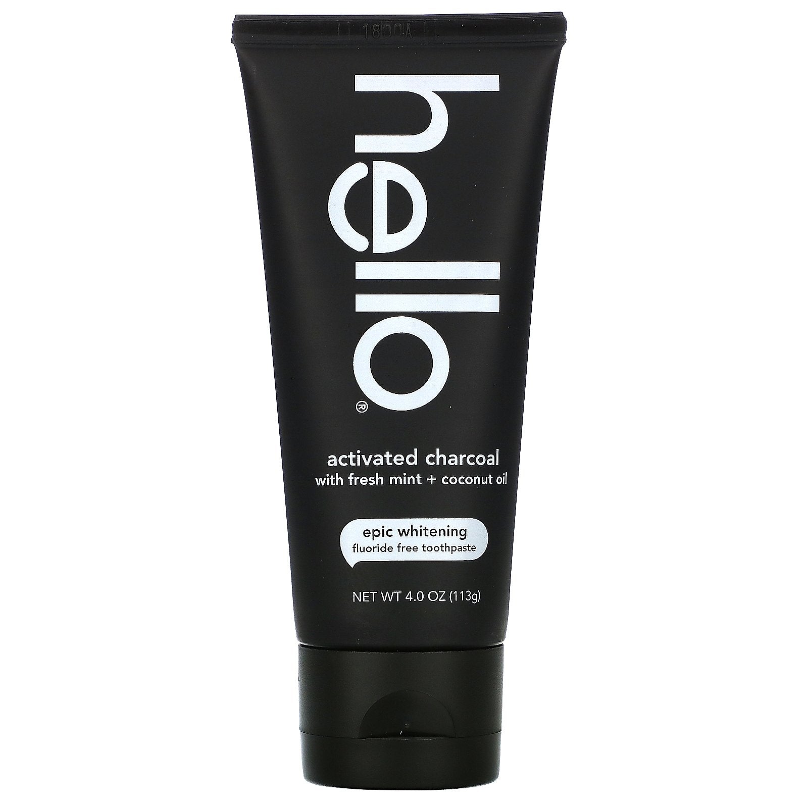 Hello, Fluoride Free Whitening Toothpaste, Activated Charcoal, With Fresh Mint & Coconut Oil, 4 oz (113 g)