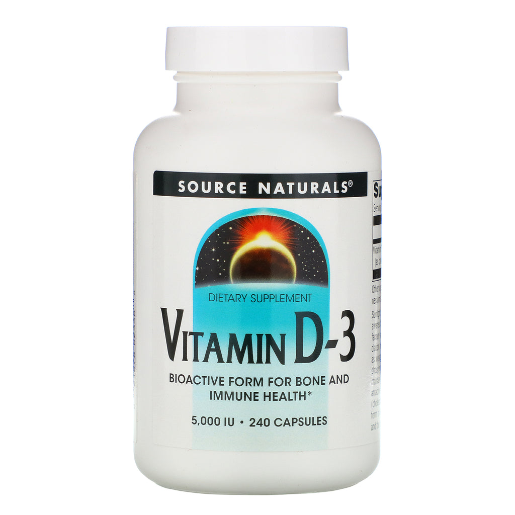 Source Naturals, Vitamin D-3, 5,000 IU, 240 Capsules