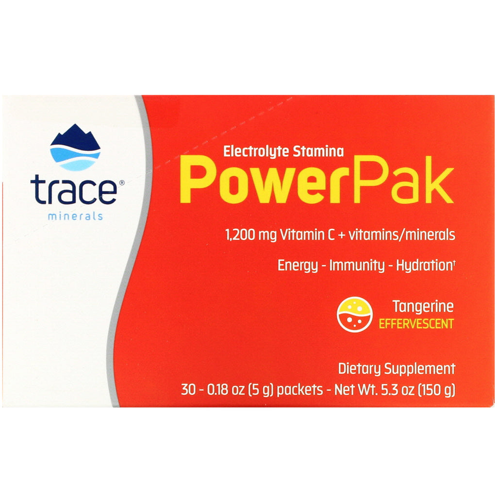 Trace Minerals Research, Electrolyte Stamina PowerPak, Tangerine, 30 Packets, 0.18 oz (5 g) Each
