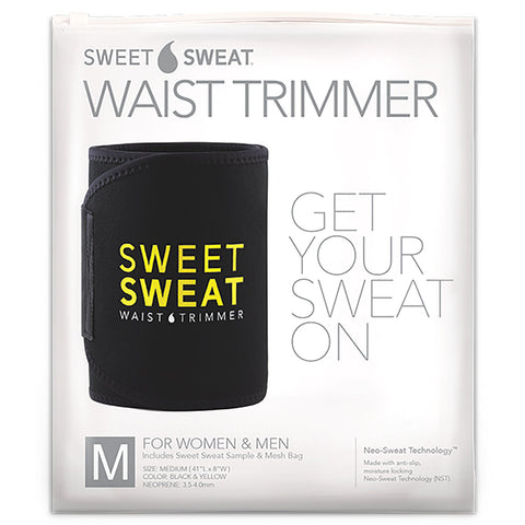 Sports Research, Sweet Sweat Waist Trimmer, Medium, Black & Yellow, 1 Belt