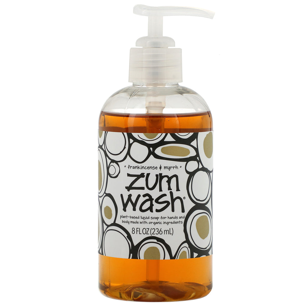 Indigo Wild, Zum Wash, Natural Liquid Soap for Hands and Body, Frankincense & Myrrh, 8 fl oz (225 ml)