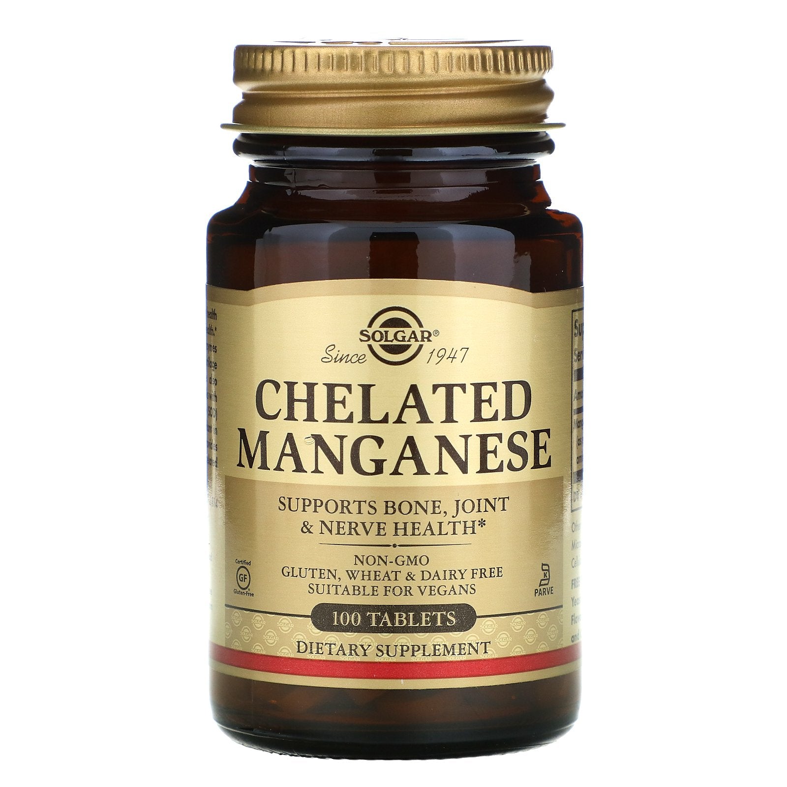 Solgar, Chelated Manganese, 100 Tablets