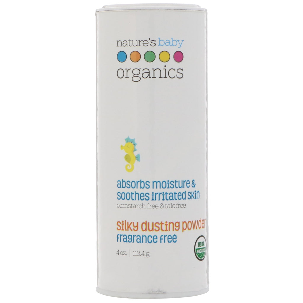 Nature's Baby Organics, Silky Dusting Powder, Fragrance Free, 4 oz (113.4 g)