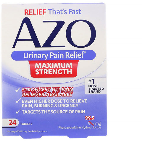 Azo, Urinary Pain Relief, Maximum Strength, 24 Tablets