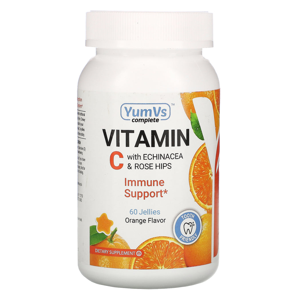 YumV's, Vitamin C with Echinacea & Rose Hips, Orange Flavor, 60 Jellies