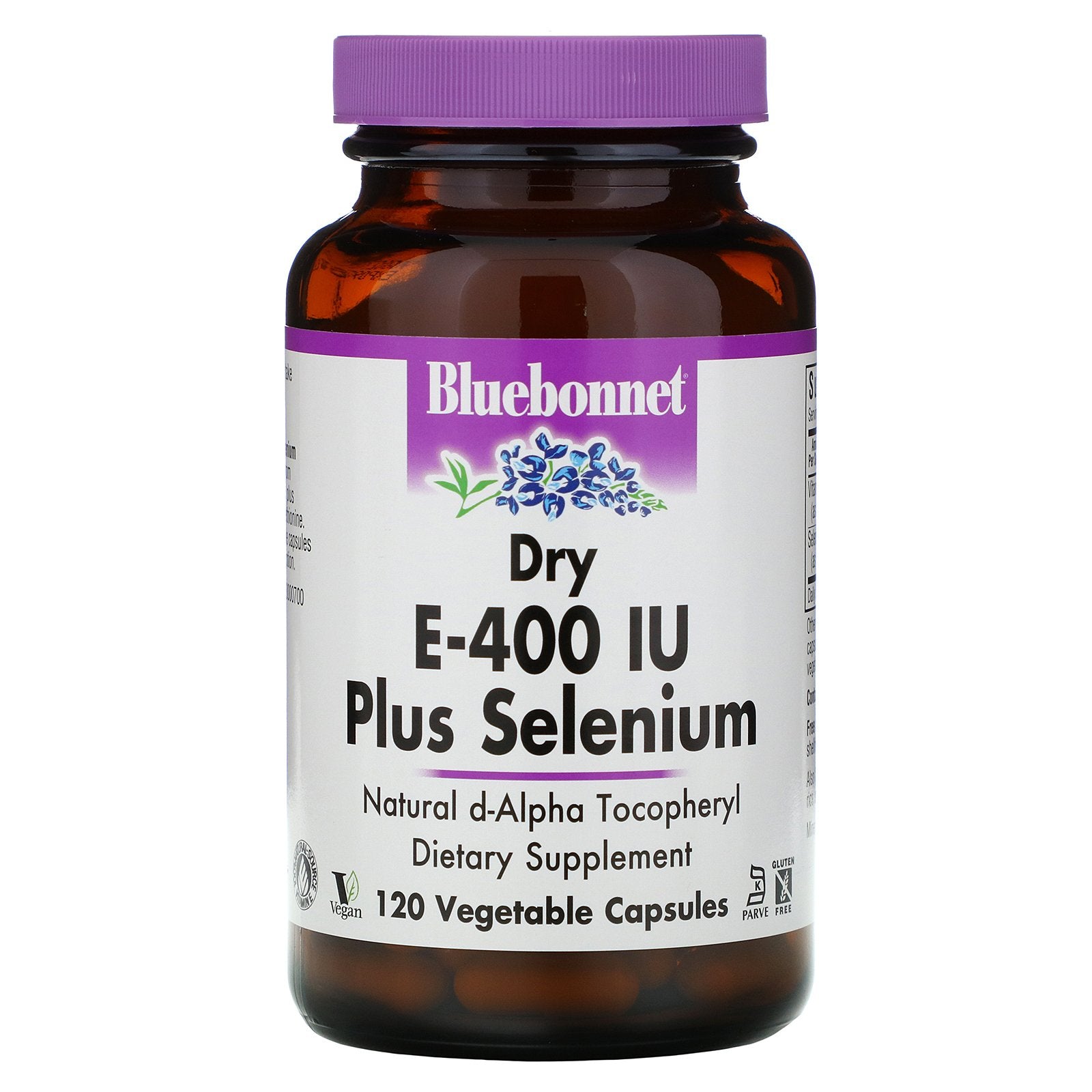 Bluebonnet Nutrition, Dry E-400 IU, Plus Selenium, 120 Vcaps