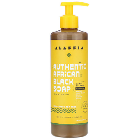 Alaffia, Authentic African Black Soap, Eucalyptus Tea Tree, 16 fl oz (476 ml)
