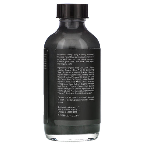 Baebody, Activated Charcoal Facial Cleanser, 4 fl oz (120 ml)