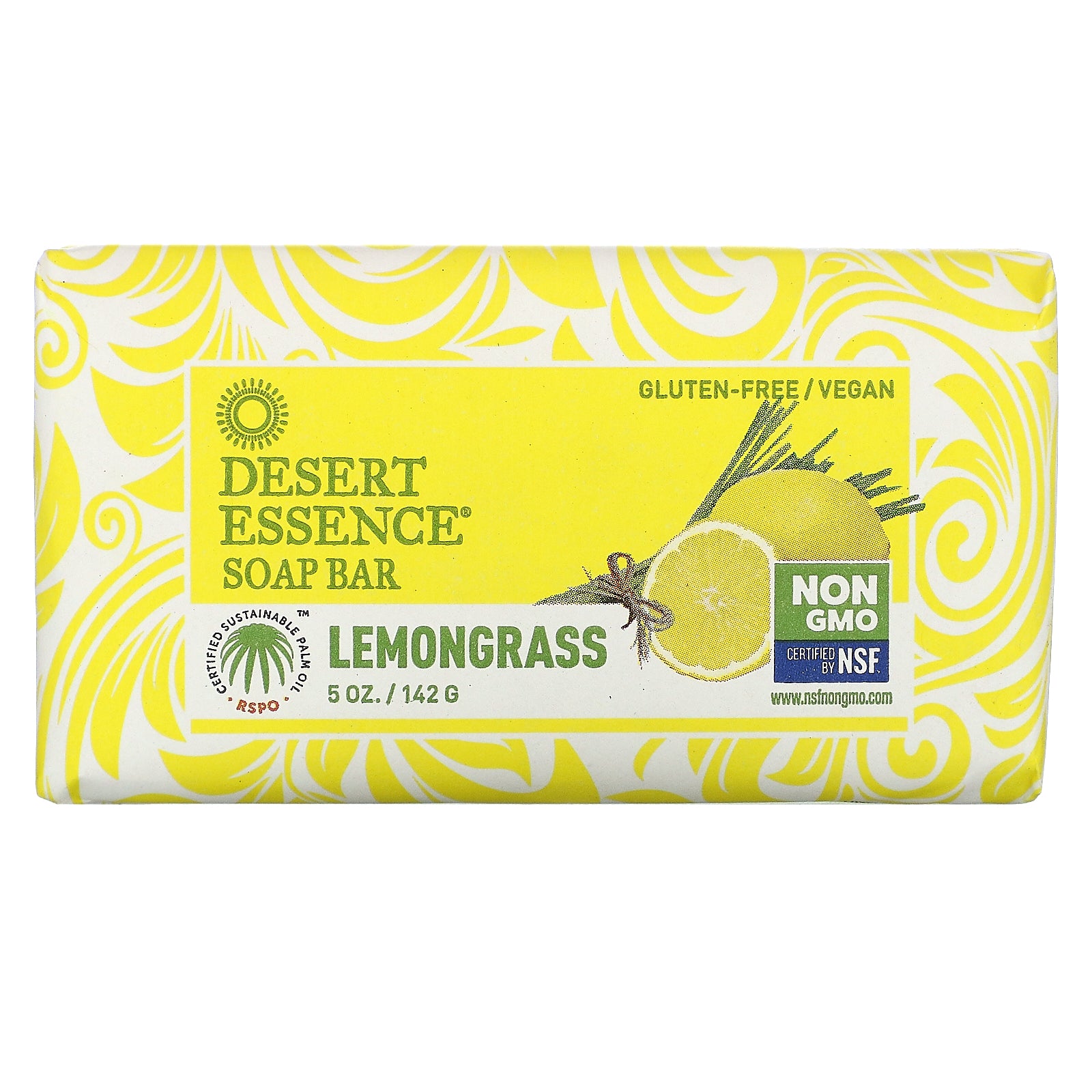 Desert Essence, Soap Bar, Lemongrass, 5 oz (142 g)