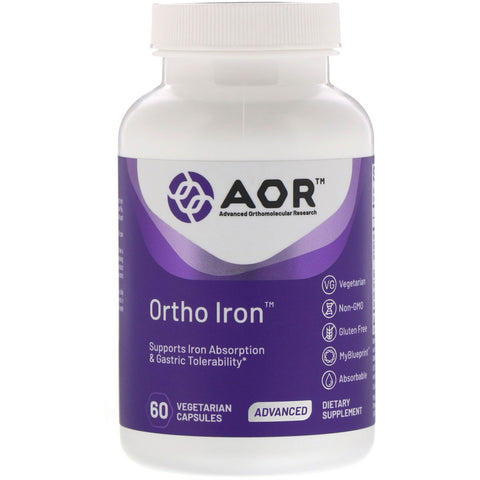 Advanced Orthomolecular Research AOR, Ortho Iron, 60 Vegetarian Capsules